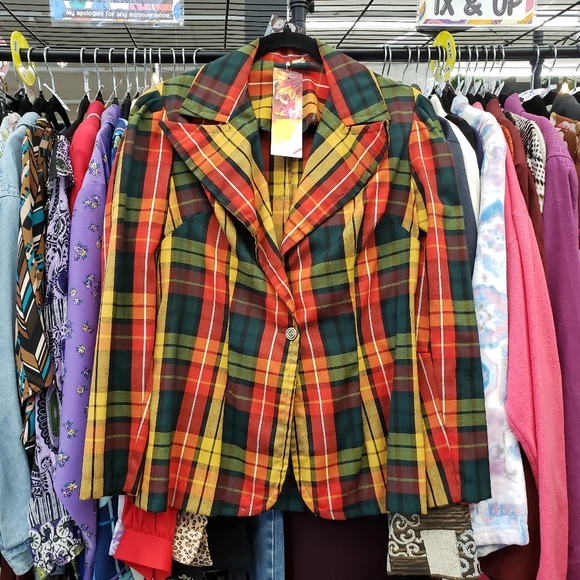 Vintage Jackets & Blazers - Vintage 1960s Plaid Blazer